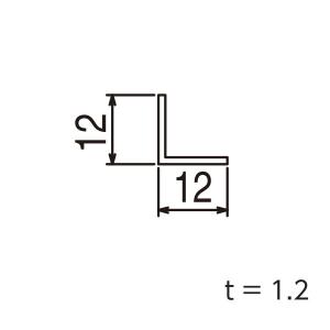 YKKAPガーデンエクステリア 汎用形材 アングル：外形寸法12×12　長さ：5970｜hokusei