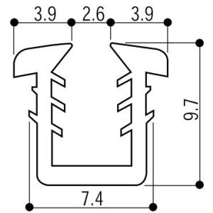 YKKAP窓サッシ 部材 ガラスビート カット品：9ｍｍ開口・ガラス厚5ｍｍ用(K-20358)1ｍ