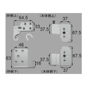 LIXIL補修用部品 リビング建材用部品 ドア 丁番関係：ピボット丁番親子