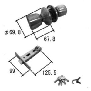 旧立山アルミ補修用部品 勝手口 錠：錠(ロックたてかまち)[PKD5152