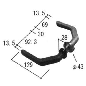 三協部品 勝手口 把手・トップラッチ：把手(たてかまち)[WD4112]