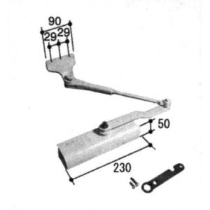 旧立山アルミ補修用部品 玄関ドア ドアクローザ:ドアクローザ(上枠)[WD7802] リョービ製 P...