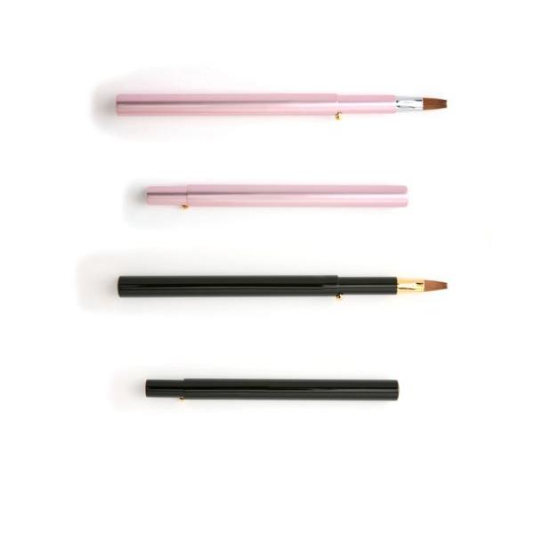 メイクブラシ 熊野筆 化粧筆／北斗園　HSシリーズ　スライド式リップブラシ 平型　HS-4
