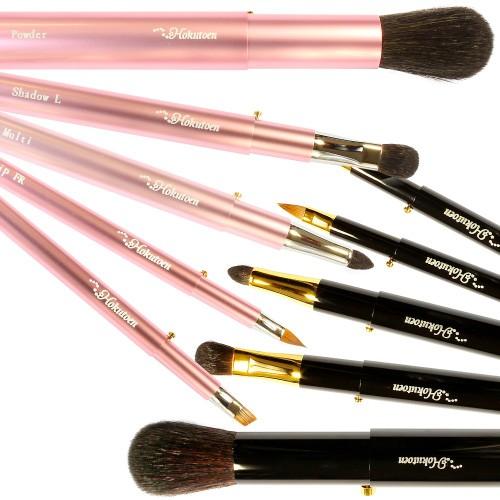 17%OFF メイクブラシ ギフト 熊野筆 化粧筆／北斗園　HSシリーズ　スライド式ブラシ携帯用セッ...
