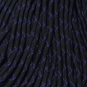 【 カラー：Black w/ Purple Acid X 】550 Parachute Cord , 耐加重250Kg アメリカ製 E.L. wood Braiding Company 社製 / 1m