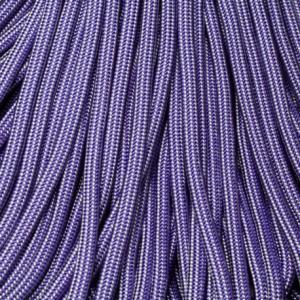 【 カラー：Acid Purple and Silver Stripes 】550 Parachute Cord , 耐加重250Kg アメリカ製 E.L. wood Braiding Company 社製 / 1m