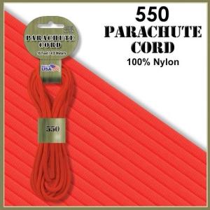 【 カラー：Neon Orange 】550 Parachute Cord , 耐加重250Kg アメリカ製 Pepperell 社製 / 1m