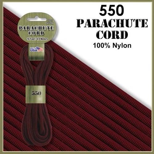 【 カラー：Maroon 】550 Parachute Cord , 耐加重250Kg アメリカ製 ...