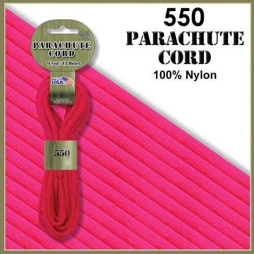 【 カラー：Neon Pink 】550 Parachute Cord , 耐加重250Kg アメリ...