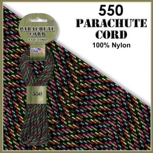 【 カラー：Disco Nights 】550 Parachute Cord , 耐加重250Kg アメリカ製 Pepperell 社製 / 1m