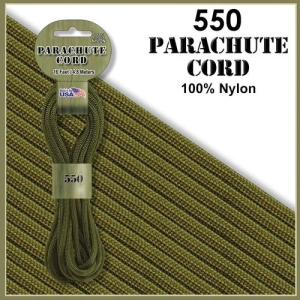 【 カラー：Olive Drab 】550 Parachute Cord , 耐加重250Kg アメリカ製 Pepperell 社製 / 1m