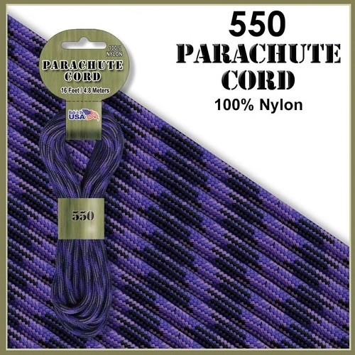 【 カラー：Purple Camo 】550 Parachute Cord , 耐加重250Kg ア...