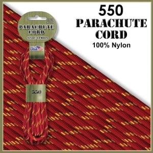 【 カラー：Chicago Fire 】550 Parachute Cord , 耐加重250Kg アメリカ製 Pepperell 社製 / 1m