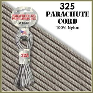 【 カラー：Gunmetal 】325 Parachute Cord , 耐加重148Kg アメリカ製 Pepperell 社製 / 1m