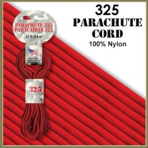 【 カラー：Red 】325 Parachute Cord , 耐加重148Kg アメリカ製 Pepperell 社製 / 1m