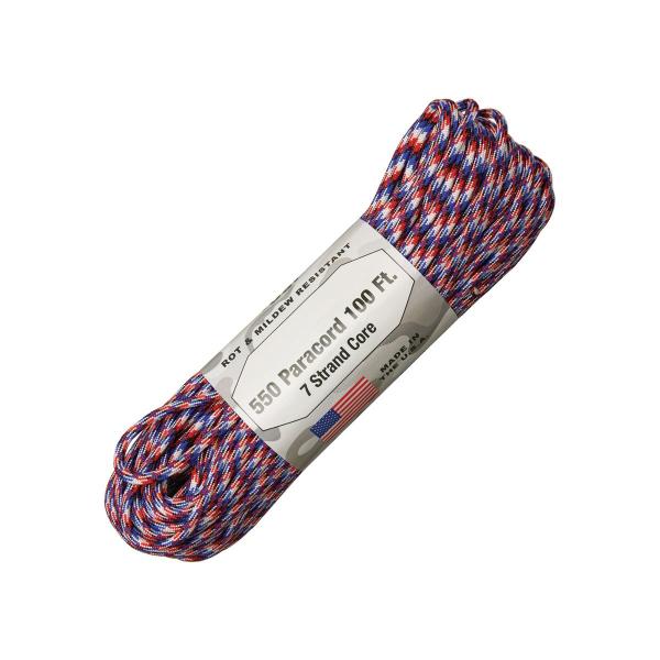 【 カラー：Old Glory 】アメリカ製　7 Strand 550 lbs Paracord ナ...