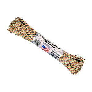 【 カラー：LIGHT STRIPES 】アメリカ製 275 Cord 3/32 Tactical ナイロン製 中芯4本入 パラコード 275ポンド , Atwood Rope MFG 社製 / 1m