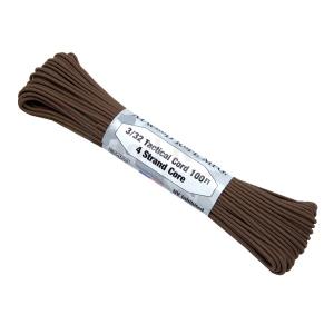 【 カラー：BROWN 】アメリカ製 275 Cord 3/32 Tactical ナイロン製 中芯4本入 パラコード 275ポンド , Atwood Rope MFG 社製 / 1m