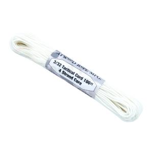 【 カラー：WHITE 】アメリカ製 275 Cord 3/32 Tactical ナイロン製 中芯4本入 パラコード 275ポンド , Atwood Rope MFG 社製 / 1m