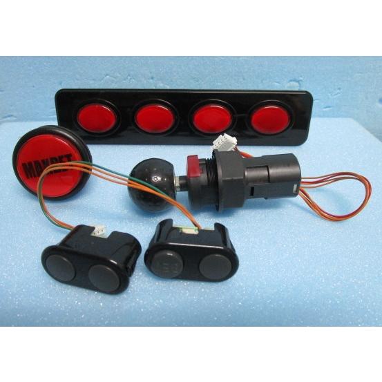 ▲▲ 対応機種不明　スタートレバーとボタン色々の5点セット【中古品】動作チェック無し【ボタン：山佐/...