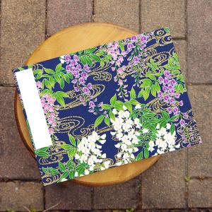 【見開き御朱印帳】藤流水(紫/紺) 蛇腹の詳細画像3