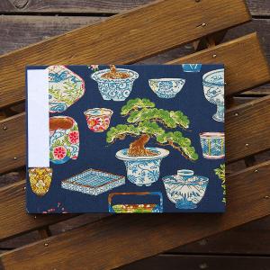 【見開き御朱印帳】日本の器(カラシ/紺) 蛇腹の詳細画像3