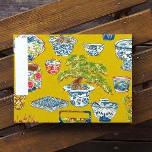 【見開き御朱印帳】日本の器(カラシ/紺) 蛇腹の詳細画像4