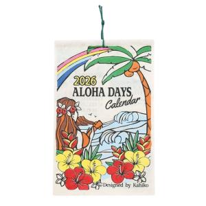 ハワイアン雑貨 カレンダー 2026年 手漉きカレンダー 壁掛けカレンダー  ポスター (アロハ デ...