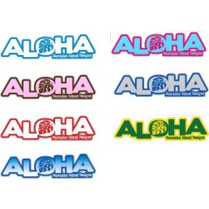 ハワイアン雑貨 ハワイ 雑貨　HID アイランドデザイン　ステッカー(ALOHA モンステラ) ハワイ 土産 お土産 おみやげ｜holoholo