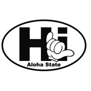 ハワイアン雑貨 インテリア ハワイ 雑貨　HID アイランドデザイン ステッカー(Hi-SHAKA Aloha State)　メール便対応可　 ハワイ 土産 お土産 おみやげ｜holoholo