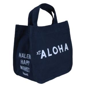 ハワイアン雑貨 トートバッグ ハワイアン 雑貨 ハレイワ HALEIWA アロハプリント ミニトートバッグ (ネイビー) HLBG-1803C ハワイアン雑貨｜holoholo