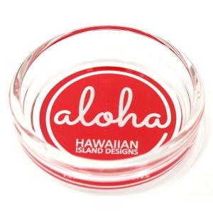 ハワイ 土産 お土産 ハワイアン インテリア ハワイアン雑貨 ハワイアンOld-Fashioned 小物入れ灰皿 マルチトレイ HOA-011 Aaloha(レッド) HID｜holoholo