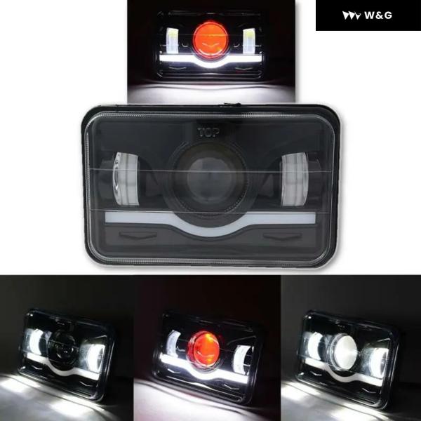 1PC オートバイ バイク 4X6インチ LED ヘッドライト ハイロービーム スズキ DRZ400...