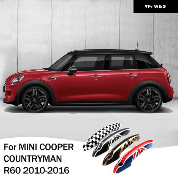 4PCS ユニオンジャック 外装 ドアハンドル カバー トリム カーアクセサリー MINI COOP...