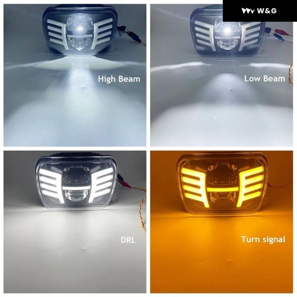 オートスクエアLED ヘッドランプ 5X7インチ LED トラック ヘッドライト 6X7インチ ハイ...