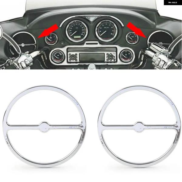 並行輸入品クローム バイク スピーカー トリム リングカバー ハーレー ダビッドソン 1996-20...