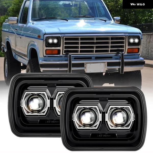 7X6インチ 5X7インチ LED プロジェクター ヘッドライト 防水 LED ヘッドランプ ジープ...