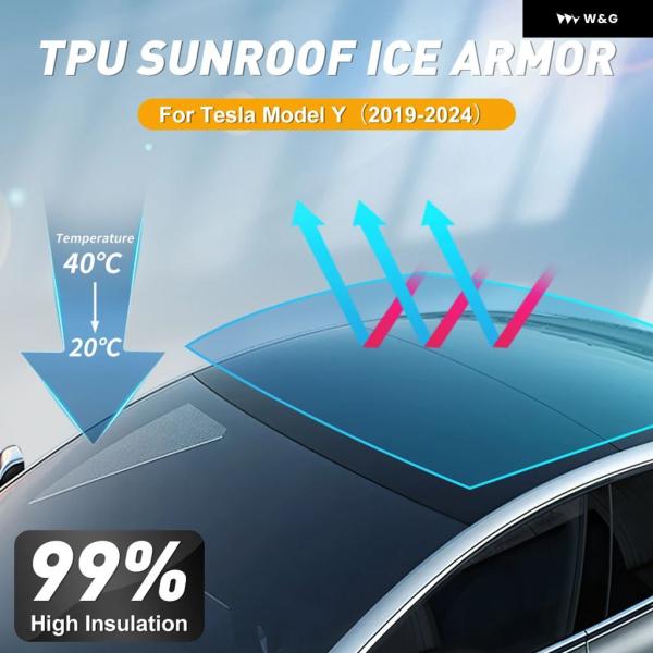TPUアイスアーマープレカットサンルーフ フィルム テスラ モデルY 2020-24断熱カーPPF