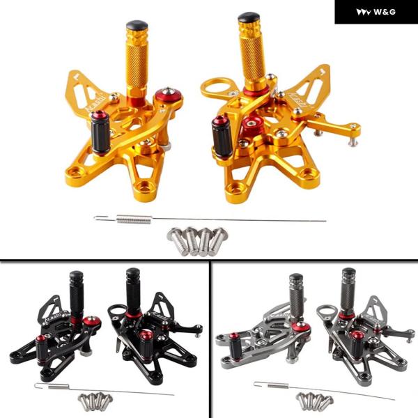 1ペア オートバイ バイク リアセット フットペグ フットレスト キット カワサキ ZX6R ZX6...