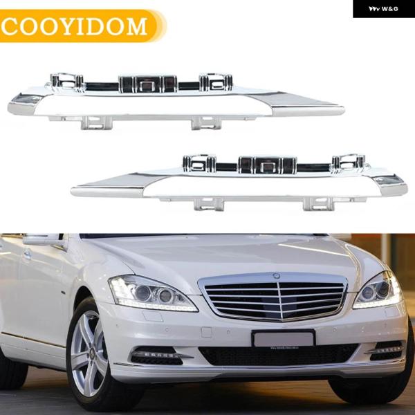 並行輸入品車用フロント バンパー デイタイム ランニングランプ フォグランプ クローム トリム モー...