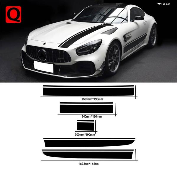 並行輸入品 ボンネット デカール ルーフ リアボディ サイドストライプ スカート ステッカー メルセ...