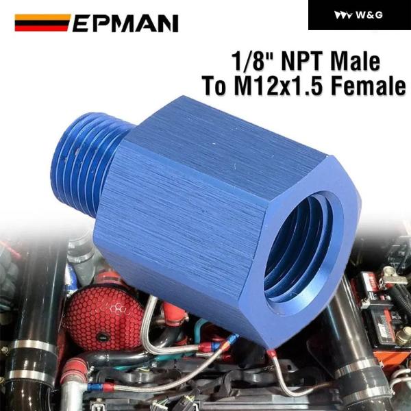 アルミ 1/8インチ NPT オス - M12X1.5 メス ホースエンド ポート変換継手 合金 ア...