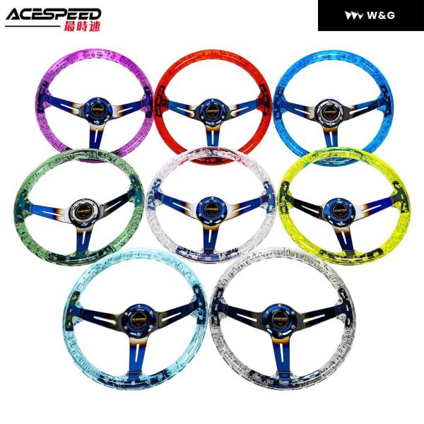 14インチ/345MMアクリル ステアリングホイール JDMスポーツレーシングカー/PC ゲームドリ...