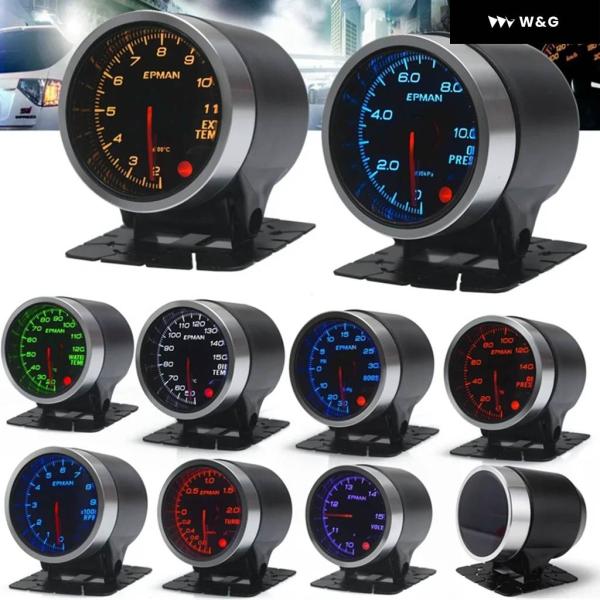 2インチ 52MMゲージ 車用 ターボブースト 水温/油温/圧力 電圧 タコメーター EXT. 温度...