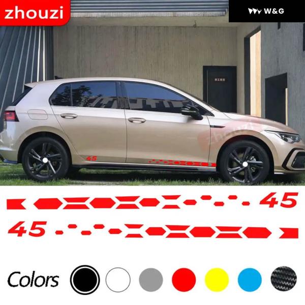 GTI クラブスポーツ 45 スタイル ドアサイドストライプ スカート ステッカー VW フォルクス...