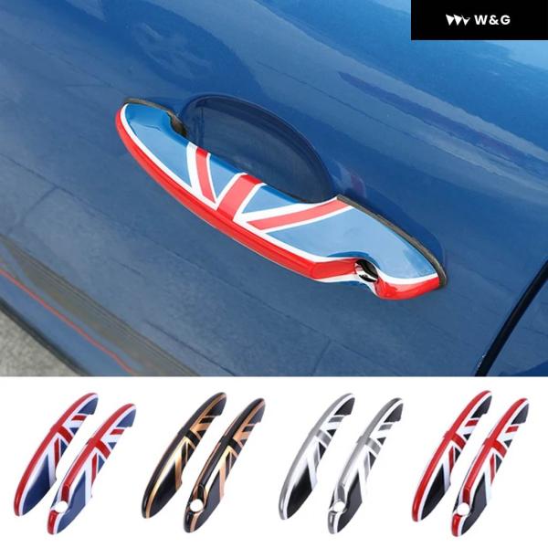 4個カー スタイリング ドアハンドル ノブケースカバー シェル ステッカー デコレーション ミニクー...