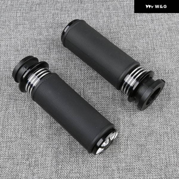オートバイ バイク ブラック電動 ハンドルバー グリップ 1インチ 25MM ハーレー ソフテイル ...