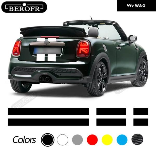 ブラック ホワイト レッド ビニール デカール カー ボンネット ストライプ フード ボディ ステッ...