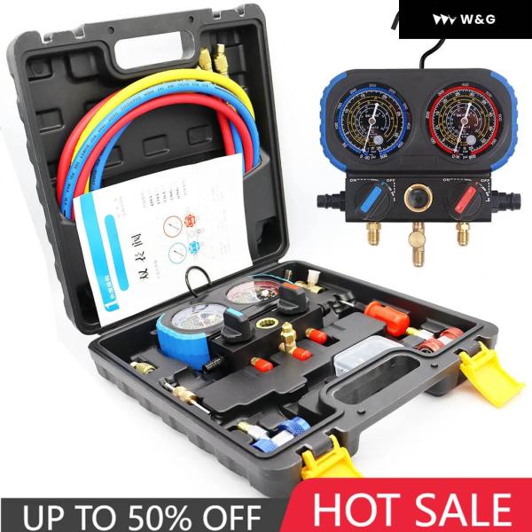 並行輸入品3ウェイAC マニホールド ゲージセット HVACゲージセット R404A R134A R...