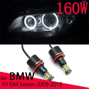 並行輸入品 白色 LED エンジェルアイリング マーカーライト バルブ BMW X1 E84 キセノン ヘッドライト 2009-2015 デイタイム ライト 160W